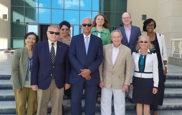 Prof. Dr. Essam ElKordi received a delegation from the American New Jersey City University (NJCU) and Ocean County College (OCC)