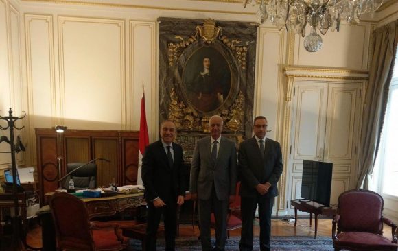 His Excellency Ambassador/ Alaa Youssef, the Ambassador of the Arab Republic of Egypt to France, received Prof. Dr. Essam Elkordi, President of Alamein International University