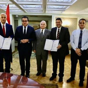 The Minister of Higher Education witnesses the signing of a cooperation agreement between Alamein International University and University of Louisville