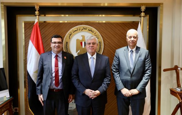 Prof.Dr. Ayman Ashour, Minister of Higher Education & Scientific Research, received Prof.Dr. Essam Elkordi, President of AIU